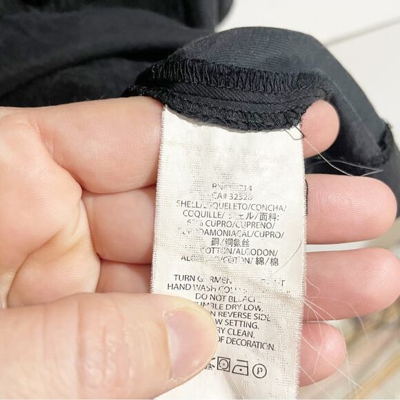 Armani Exchange Women 4 Black Cupro Cotton Blend Silky Tunic Asymmetrical Button - Picture 6 of 7